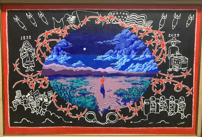 Acrylic and Glow-in-the-dark paint on Canvas, 2025